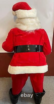 Antique Shopping Mall Store Display Stuffed Santa Claus Figure 39 Tall Rare