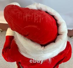 Antique Shopping Mall Store Display Stuffed Santa Claus Figure 39 Tall Rare