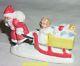 Antique Snow Baby Santa Claus With Sled And Toys
