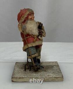 Antique Spun Cotton Santa Claus Christmas Ornament Figure 81354