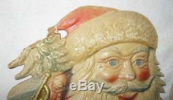 Antique Victorian 15 Santa Claus Cardboard Cut Out Germany Christmas Bell Bag
