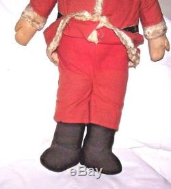 Antique Vintage 26 1/2 SANTA CLAUS Store Display Figure Mask Face Felt Clothes