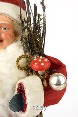 Antique Vintage GERMAN CHRISTMAS SANTA CLAUS 9.8 figure BELSNICKLE Crepe Paper