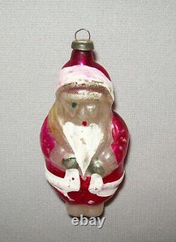 Antique Vtg 1900s Santa Claus Figure Father Christmas Blown Glass 2.75 Ornament