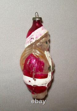 Antique Vtg 1900s Santa Claus Figure Father Christmas Blown Glass 2.75 Ornament