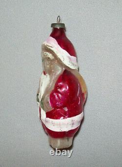 Antique Vtg 1900s Santa Claus Figure Father Christmas Blown Glass 2.75 Ornament