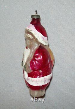 Antique Vtg 1900s Santa Claus Figure Father Christmas Blown Glass 2.75 Ornament