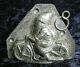 Antique Vintage Old Metal Iron Chocolate Mold Figure Santa Claus On Motorcycle