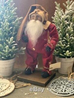 Arnett Primitive Santa Claus Doll with Slim Candle