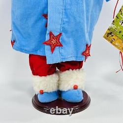 Artisanal Santa Claus In Pijamas Figure Signed Katherine Haney Christmas RARE