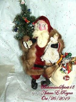 Arturo E. Reyna SANTA CLAUSE Figure FOLK ART CHRISTMAS PRIMITIVE One Of A Kind