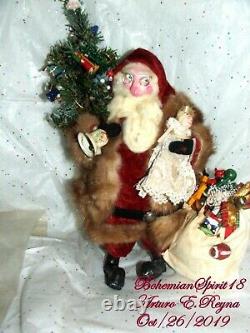 Arturo E. Reyna SANTA CLAUSE Figure FOLK ART CHRISTMAS PRIMITIVE One Of A Kind