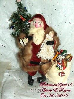 Arturo E. Reyna SANTA CLAUSE Figure FOLK ART CHRISTMAS PRIMITIVE One Of A Kind