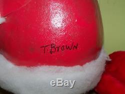 Authentic Vtg SIGNED Rutherford Tubby Brown Xmas 25 Folk Art Santa Claus