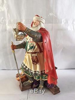 BELLA BISQUE THE NOBLE COLLECTION 2000 KNIGHT SANTA CLAUS With SLEIGH FIGURINE