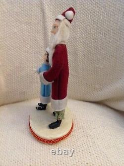 Beautiful Early 1900 Scene of a Little and Santa Clause Hand Painted Figure