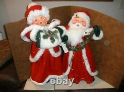 Beautiful Large 30 Annalee Mobilitee Santa & Mrs. Claus Figures withtags, MINT