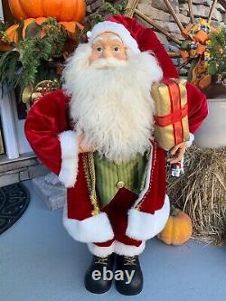 Beautiful SANTA CLAUS Figure with Gift, Horse & Bag of Toys Large 36 Figurine