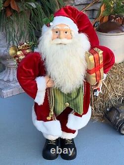 Beautiful SANTA CLAUS Figure with Gift, Horse & Bag of Toys Large 36 Figurine