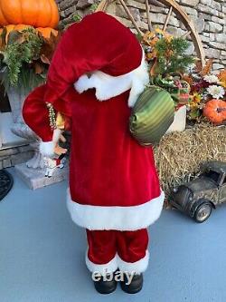 Beautiful SANTA CLAUS Figure with Gift, Horse & Bag of Toys Large 36 Figurine