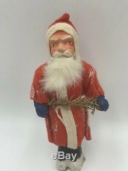 Belsnickle Antique German Santa Claus Christmas Plaster Felt Fur Beard Switch