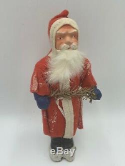 Belsnickle Antique German Santa Claus Christmas Plaster Felt Fur Beard Switch