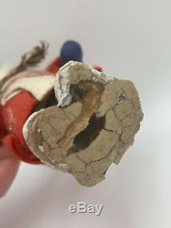 Belsnickle Antique German Santa Claus Christmas Plaster Felt Fur Beard Switch