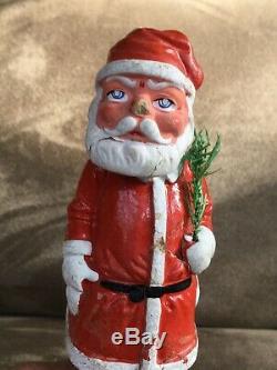 Belsnickles Nodder Santa Claus Paper Mache Christmas Ornament Figure