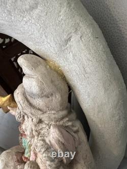 Bethany Lowe Crescent Moon Santa Claus Toys Hanging Christmas Decor 16 inch Rare