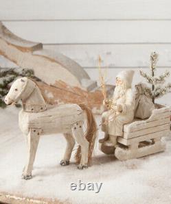 Bethany Lowe HORSE DRAWN SLED TD8551 Santa Claus/Father Christmas