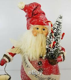 Bethany Lowe Home for Holidays 24 Large Santa Claus Bottle Brush Tree Figurine