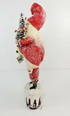 Bethany Lowe Home for Holidays 24 Large Santa Claus Bottle Brush Tree Figurine