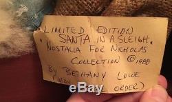 Bethany Lowe Original Nostalgia Nicholas 1988 Christmas Santa Claus Sleigh RARE
