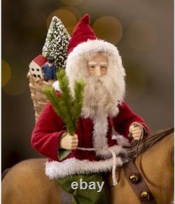 Bethany Lowe Santa Claus Riding Horse Pull Toy Christmas Vintage Style 15