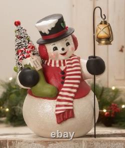 Bethany Lowe Snowman Stanley with Lantern Christmas Figure TJ4317 15 Tall