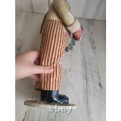 Bethany Lowe plush snowman wreath stripped pants xmas figure