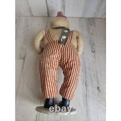 Bethany Lowe plush snowman wreath stripped pants xmas figure