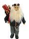 Biker Santa Claus Standing Statue Figure 18 Christmas Holiday Decoration