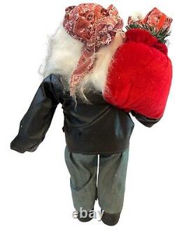 Biker Santa Claus Standing Statue Figure 18 Christmas Holiday Decoration