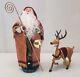 Byer's Choice The Carolers Father Christmas Santa Claus & Reindeer Figures Rare