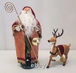 Byer's Choice The Carolers Father Christmas Santa Claus & Reindeer Figures Rare