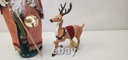 Byer's Choice The Carolers Father Christmas Santa Claus & Reindeer Figures Rare