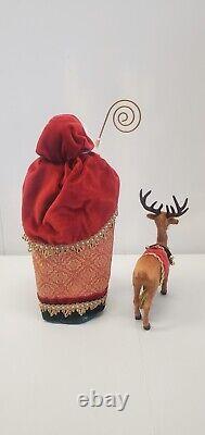 Byer's Choice The Carolers Father Christmas Santa Claus & Reindeer Figures Rare