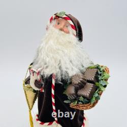 Byers Choice Christmas Caroler Santa Claus With Chocolate Basket Figurine NEW
