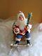 Candy Container Santa Claus On Wooden Sled Germany