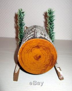 Candy Container Santa Claus on wooden sled Germany