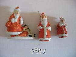 Carl Horn all bisque Santa Claus doll + 3 other GERMAN Santa figures Misc lot