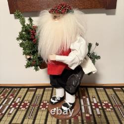 Chelsea Fair Santa Claus RARE Golfing Figure for Neiman Marcus 18 Inch Signed