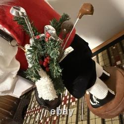 Chelsea Fair Santa Claus RARE Golfing Figure for Neiman Marcus 18 Inch Signed