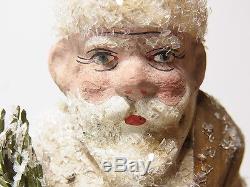 Christbaumschmuck Pappe Masse Santa Claus Weihnachtsmann Figur Skulptur um 1930